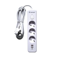 Удлинитель с заземлением 8 м, 3 розетки, 2 USB порта, Type C, "MAXIMUM" MX 12509 (2587)