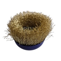 Щетка чашечная для УШМ 75 мм (3), латунированная, волнистая проволока,"MAXIMUM" MX 17726 оптом